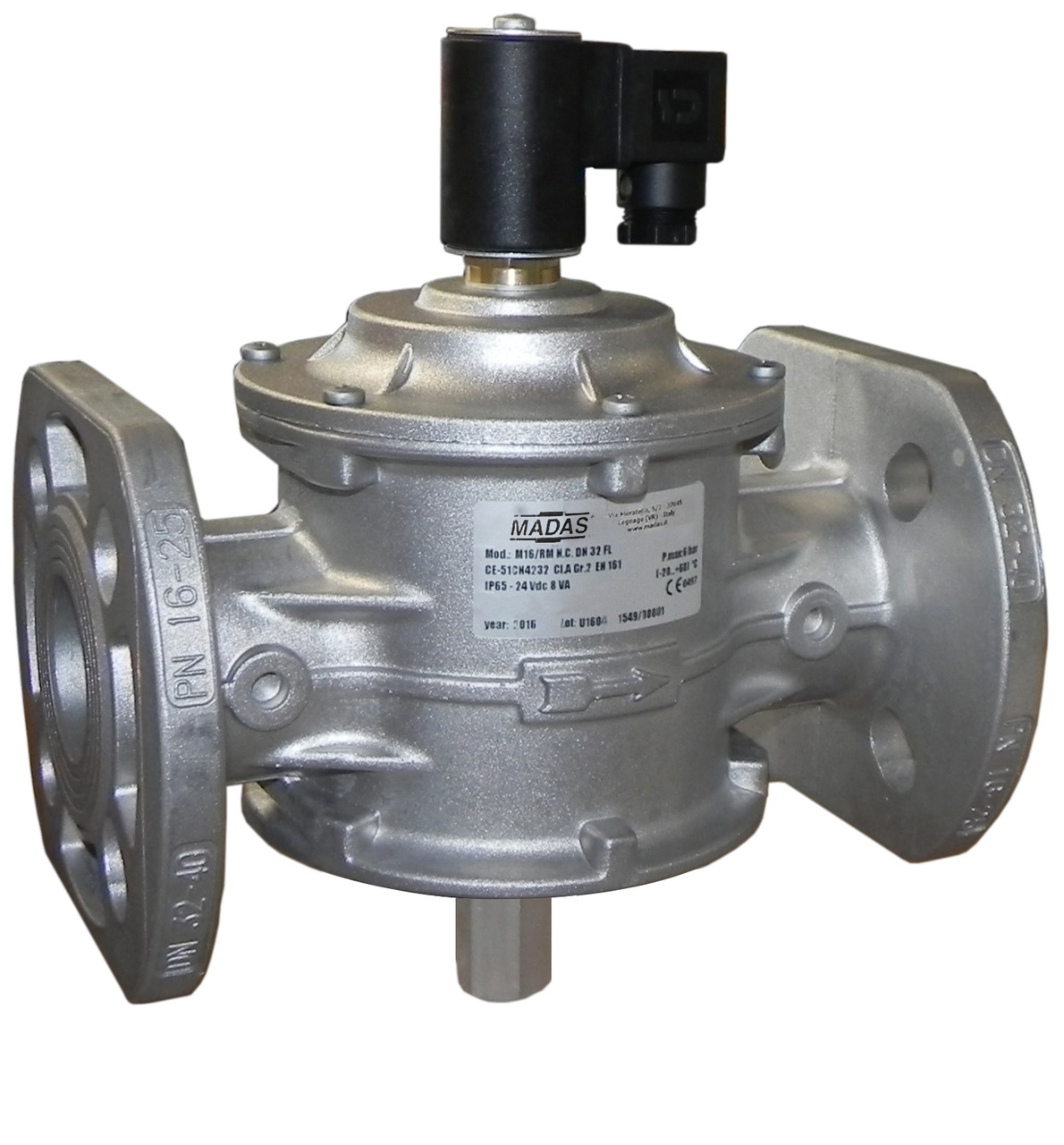 Електромагнітний клапан M16/RM N. C., DN50, фланцевий, 500 mbar (MADAS)