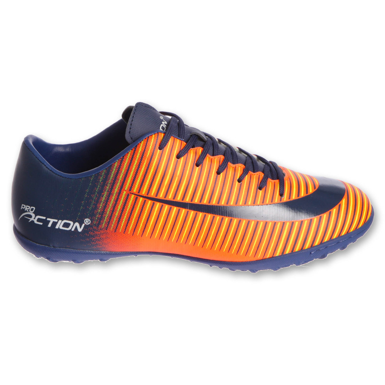 Сороконіжки взуття футбольне підліткове Pro Action VL17562-TF-35-40-NO NAVY/ORANGE розмір 35-40 (верх-PU,