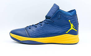 Кросівки баскетбольні Jordan F819-4 розмір 41-45 синій-жовтогарячий