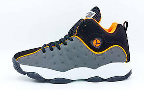 Кросівки баскетбольні Jordan OB-3038-1 розмір 41-45 чорний-сірий-жовтогарячий
