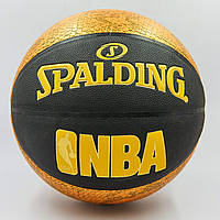 М'яч баскетбольний Composite SNAKE Leather No7 SPALDING 76039Z NBA Trend Series (жовтогарячий-чорний)