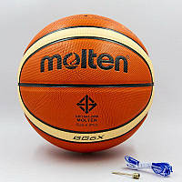 М'яч баскетбольний PU No6 MOLTEN BGG6X (PU, бутил, жовтогарячий-бежевий)