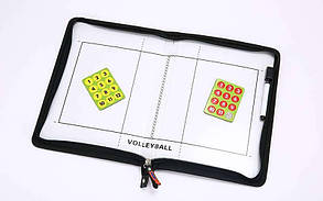 Дошка тактична волейбольна C-5933 (р-р 42 см x 28,5 см, планшет на блискавці, фішки, маркер)
