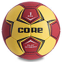 М'яч для гандбола CORE PLAY STREAM CRH-049-1 (PU, р-р 1, пошитий вручну, жовто-червоний)
