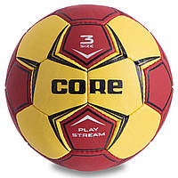 М'яч для гандбола CORE PLAY STREAM CRH-049-3 (PU, р-р 3, зшитий вручну, жовто-червоний)