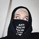 Маска молодіжна чорна Anti Social Social Club для підлітків, фото 2