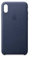 Чехол-накладка Apple Leather Case for iPhone Xs Max, Midnight Blue (MRWU2)