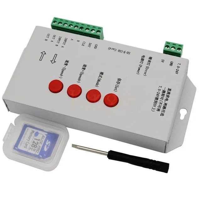 SPI smart контролер програмованого CONTROL T-1000S + SD карта. WS2811, WS2812b, WS2813, 1804, SK6812, DMX512