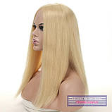 Шикарна перука з натурального волосся Anna HH кольору блондин, фото 3