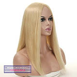 Шикарна перука з натурального волосся Anna HH кольору блондин, фото 9