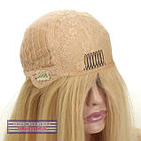 Шикарна перука з натурального волосся Anna HH кольору блондин, фото 7
