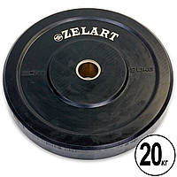 Бамперні диски гумові Bumper Plates Zelart Z-TOP TA-5125-20 51мм 20кг чорний