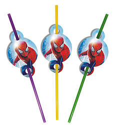 Трубочки на день народження "Спайдермен", 8 шт