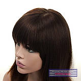 Найкрасивіша натуральна перука на сітці - система Sofi HH Mono темно-русявого кольору, фото 8