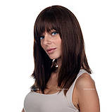 Найкрасивіша натуральна перука на сітці - система Sofi HH Mono темно-русявого кольору, фото 4