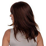 Найкрасивіша натуральна перука на сітці - система Sofi HH Mono темно-русявого кольору, фото 5