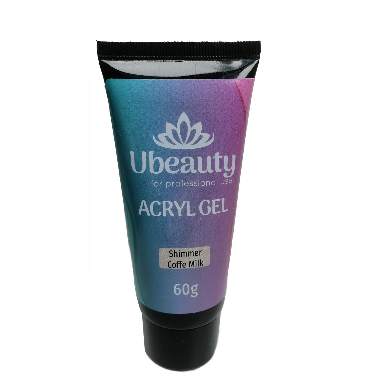 Acrylgel Shimmer Ubeauty Coffe Milk 60 ml, полигель з шиммером,з блискітками, акрилгель, Юбьюти,60 мл,блискучий