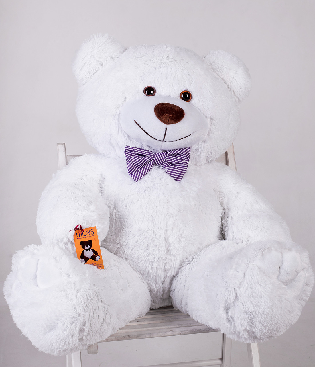 Ведмедик плюшевий Yarokuz Джон 110 см Білий подарунок, фото 1