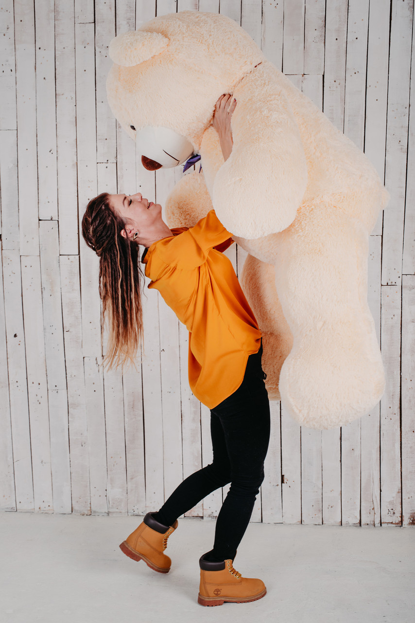 Великий плюшевий ведмедик Yarokuz Річард 200 см Персиковий подарунок, фото 1