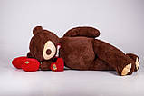 Величезний м'який ведмедик з серцем Yarokuz Вільям 250 см Шоколадний подарунок, фото 2