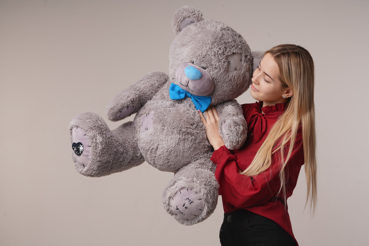Ведмедик плюшевий Yarokuz Me To You 100 см Сірий подарунок