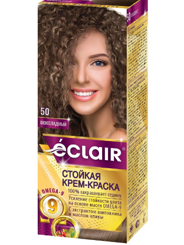 Стійка крем-фарба для волосся "ECLAIR" OMEGA-9  50 Шоколадний