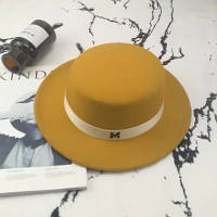 Шляпа женская фетровая канотье в стиле Maison Michel желтая