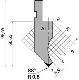 Пуансон P. 97.88.R08 системи R1 Amada Promecam