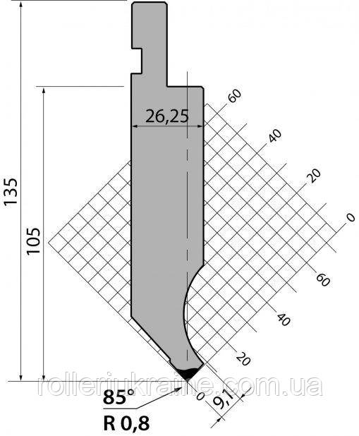 Пуансон PS.135.85.R08/C системи R1 Amada Promecam, фото 1