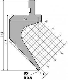 Пуансон P. 145.85.R08 системи R1 Amada Promecam