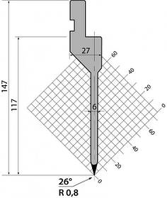 Пуансон P. 147.26.R08 системи R1 Amada Promecam