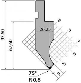 Пуансон P. 97.75.R08 системи R1 Amada Promecam