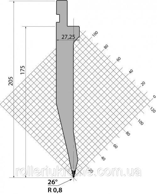 Пуансон TOP.205.26.R08/FA системи R1 Amada Promecam