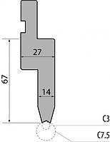Пуансон держатель радиусных вставок PU.67.14-S / C системы R1 Amada Promecam