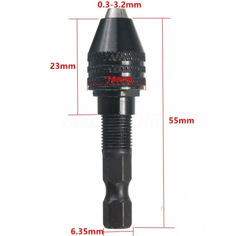 Кулачковий патрон №9L + адаптер для дрилі під затискач 0.3-3.2 mm гравера шуруповерта бормашинки Dremel