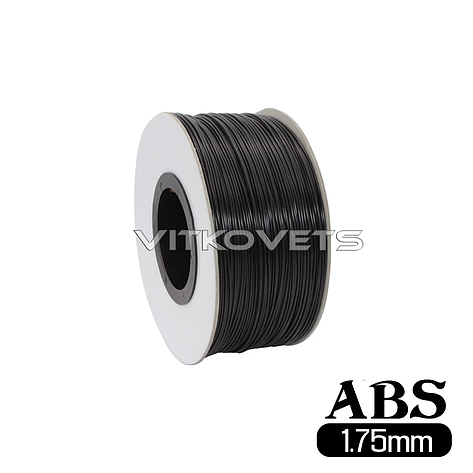 Пластикова нитка ABS, 1.75 мм, 1 кг чорний, фото 1