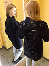Куртка жіноча M(р) чорна 4266-100 Philipp Plein Туреччина Осінь