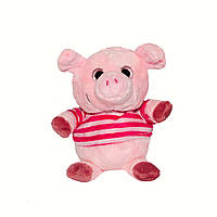 Мягкая игрушка - поросенок красная кофта, 15 см, розовый, полиэстер (M1717915-1)