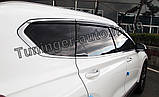 Дефлектори вікон (вітровики) Hyundai Santa Fe 2018- (D983) Auto Clover З хромом молдингом, фото 8