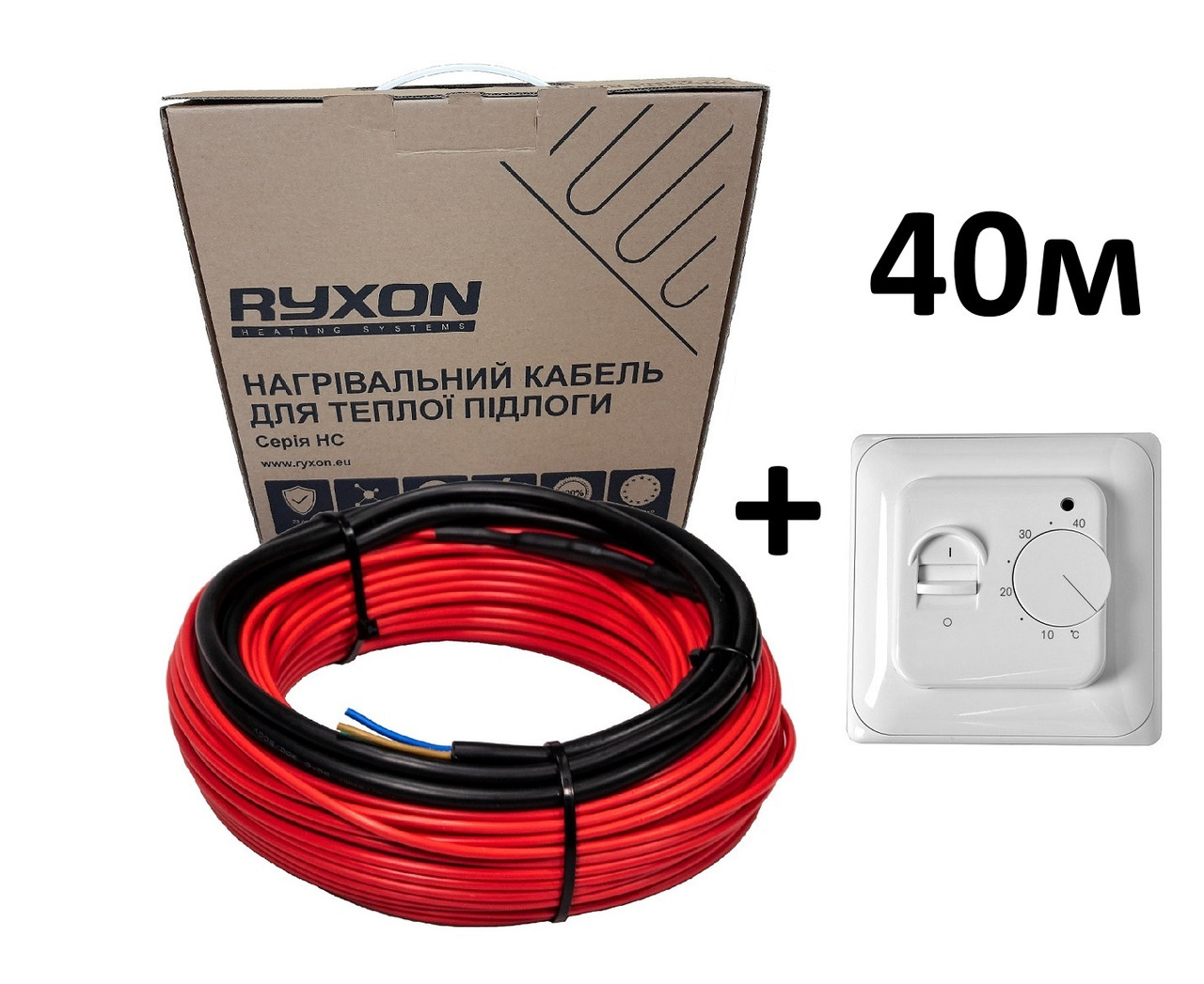Нагрівальний кабель Ryxon 20 W 3.6 мм двожильний 40 м