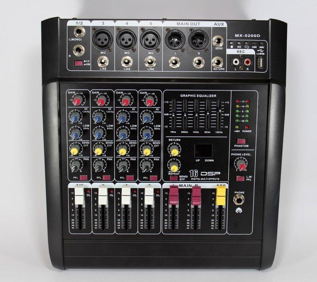 Активный аудио микшер Mixer BT-5200D 5ch - фото 2 - id-p1162888862