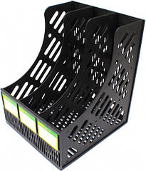 Лоток збірний вертикальний 4OFFICE 4-402 3відділення чорний (20)