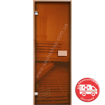 Двері для лазні 600*1900 скло Бронза