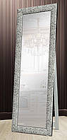 Зеркало напольное в раме Factura с деревянной подставкой Graphite beehive 60х174 см графит