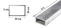 Труба алюминиевая 30 х 20 х 2 мм прямоугольная профильная 6060 Т6 (АД31Т)