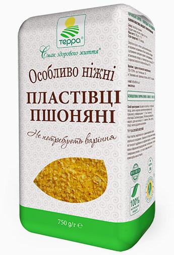 Пластівці Пшоняні особливо ніжні крафт-пакет не потребують варіння "Терра"  0,75 кг