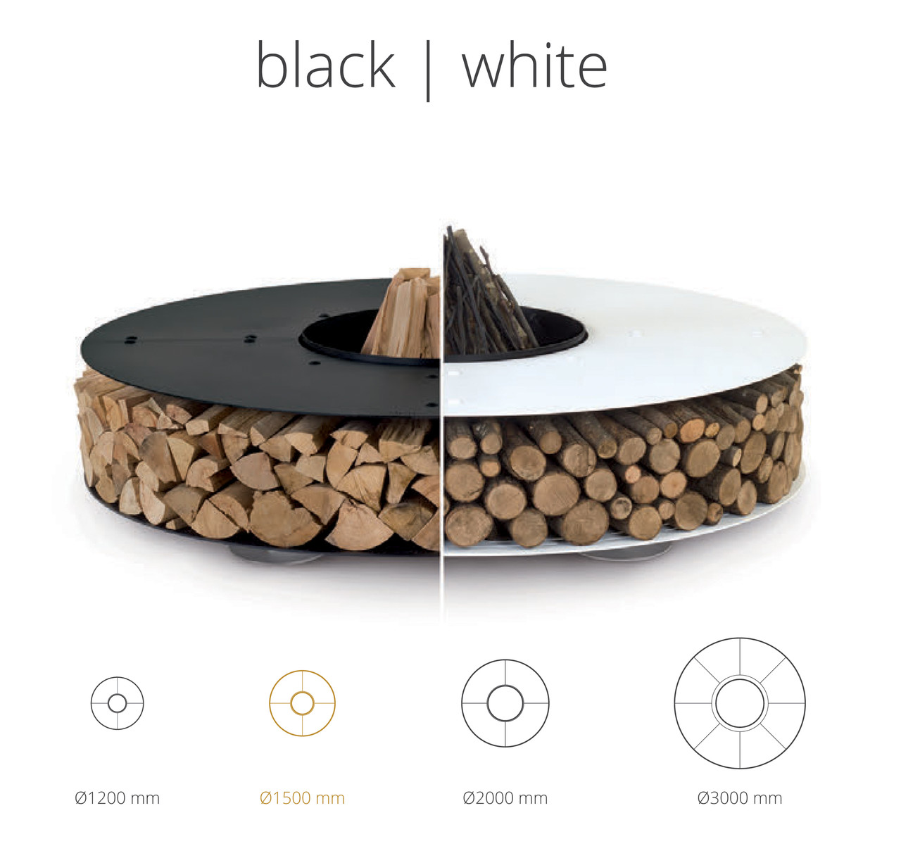 Zero White/Black (steel collection) - Вуличний дров'яної гриль-камін. Італія.