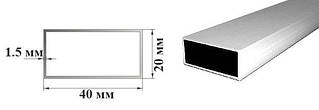 Алюмінієвий профіль труба 40х20х1.5 мм прямокутна 6060 Т6 (АД31Т)