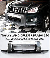 Накладка переднего бампера, губа (графит) Toyota Land Cruiser Prado 120 (2003-2008)