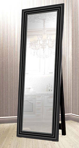 Купить Зеркало напольное в раме Factura с деревянной подставкой Black ...